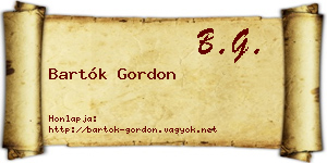 Bartók Gordon névjegykártya